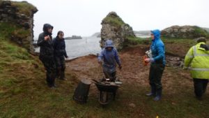 Archaeological excavation Dunyvaig Castle